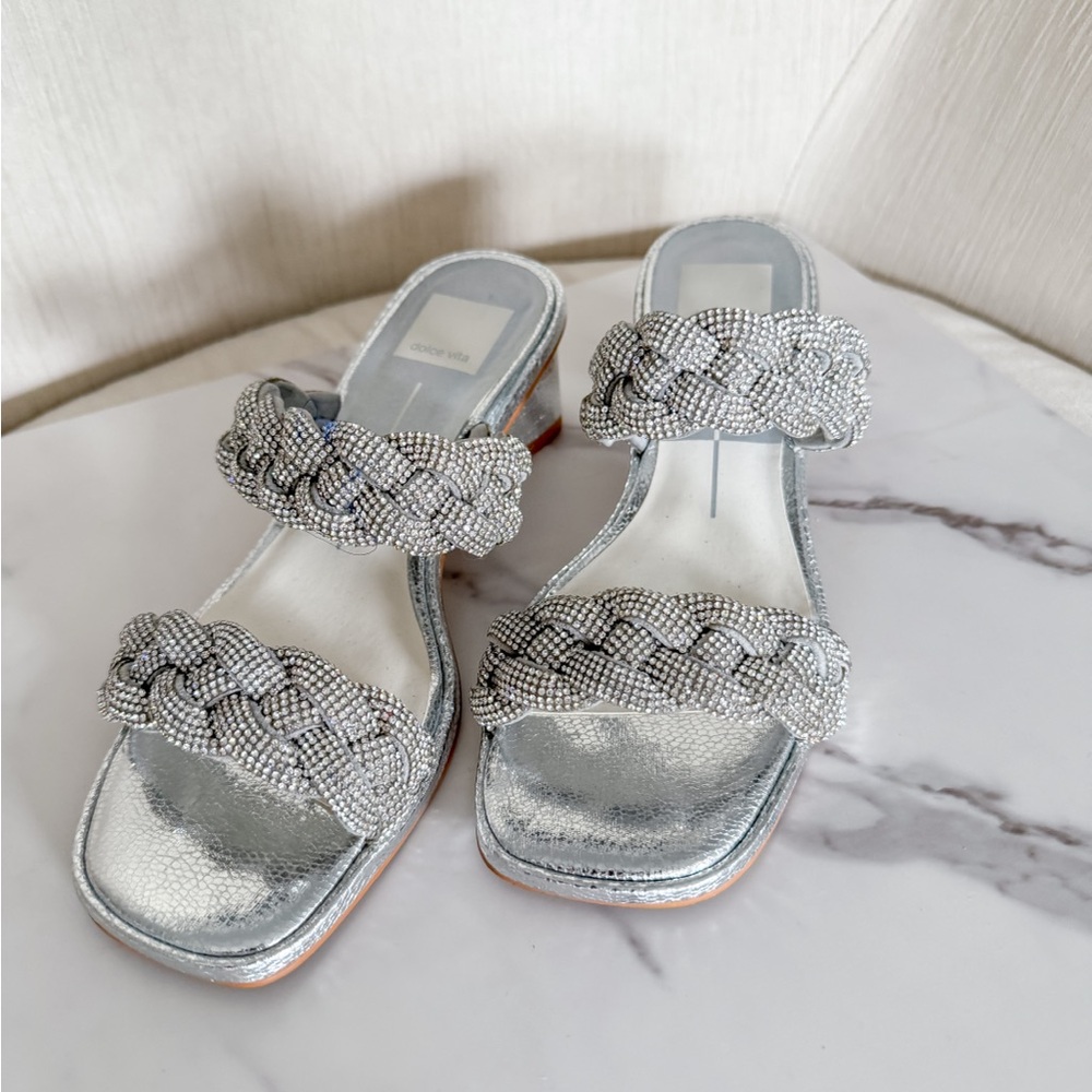 Dolce Vita Silver Braided Sandals